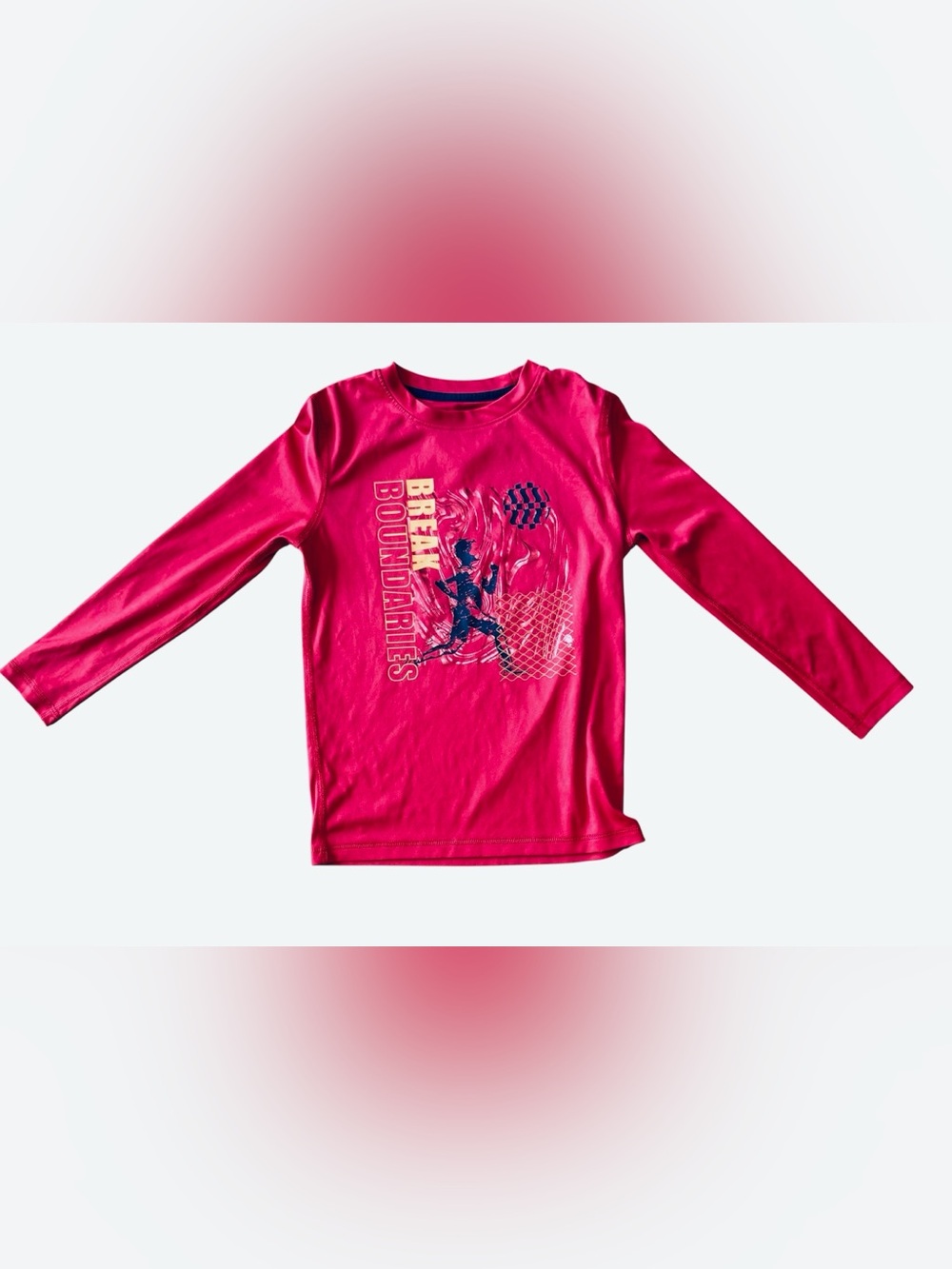 All in Motion Break Boundaries Kids' Long Sleeve Soccer Graphic Tee - Red